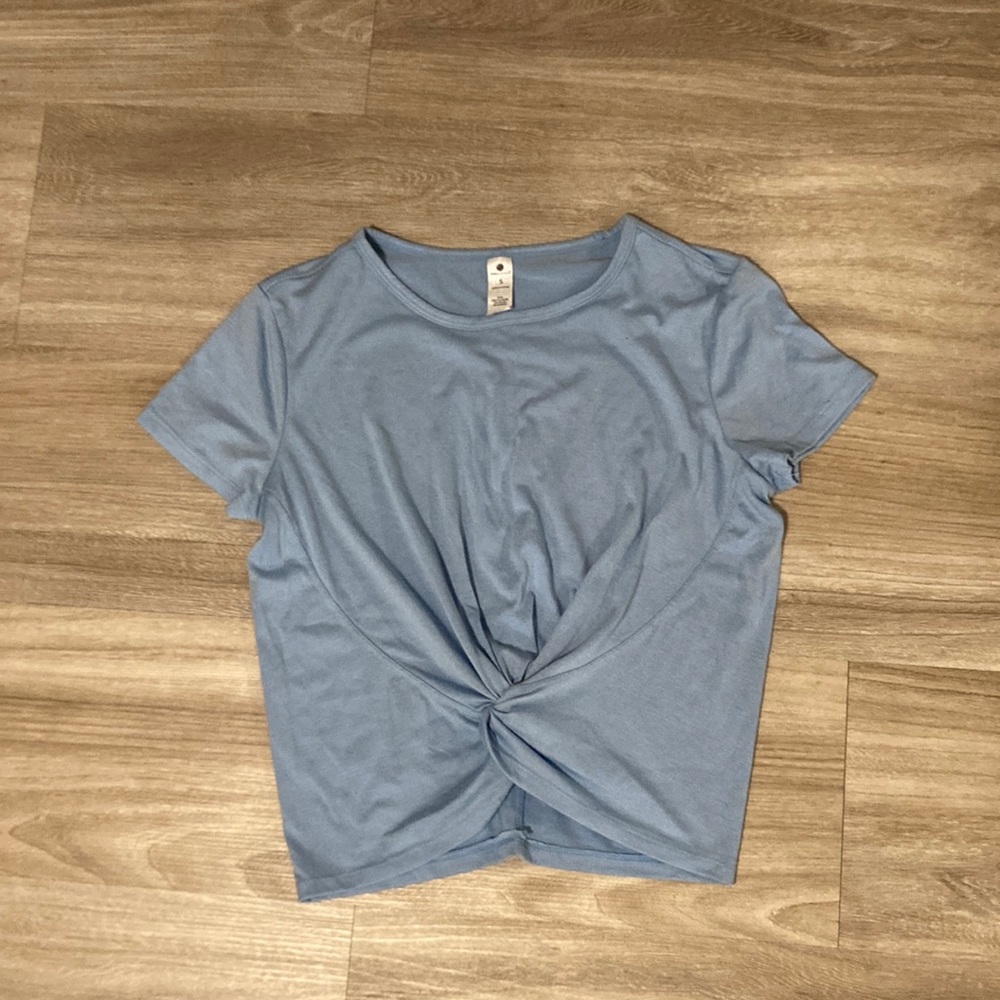 Light blue athletic/yoga shirt - size small